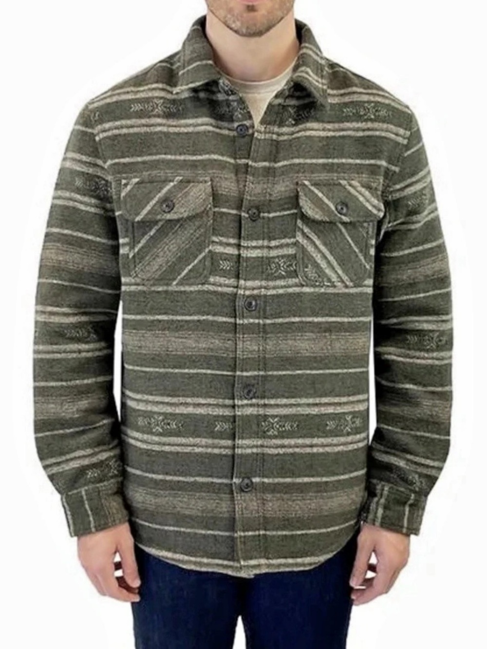 NWT Jachs New York Wool Blend Sherpa-Lined Shirt Jacket